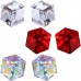 E066 Swarovski Crystal 6mm Cube Earrings Surgical Steel Post 1020057Ruby Red- No Packaging